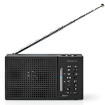 Imagem do produto R&Aacute;DIO NEDIS RADIO AM/ FM PILHAS ANAL&Oacute;GICO 1,5 W SA&Iacute;DA PARA AUSCULTADORES IP20 PRETO